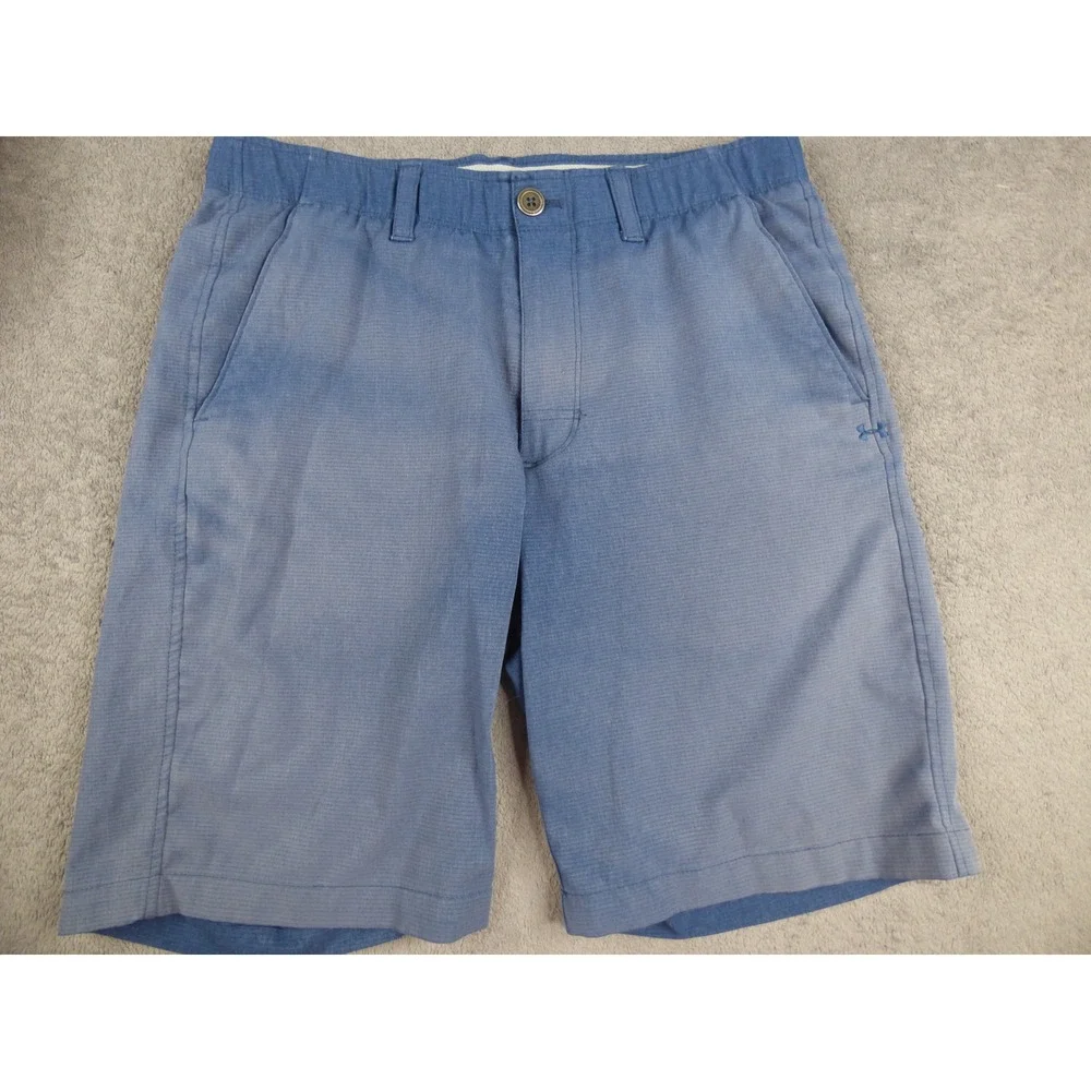 Under Armour Golf Shorts Mens 32 Blue Micro Stripe Performance Flat Front Stretc